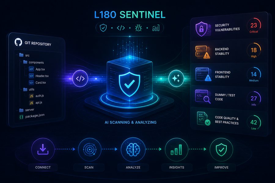 L180 Sentinel - AI scans a Git repository and reports security vulnerabilities, stability and code quality